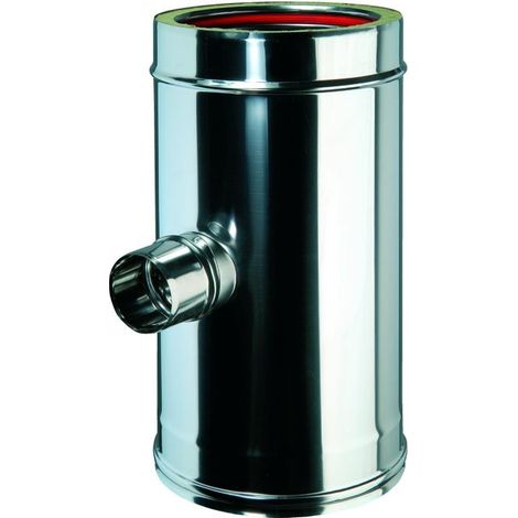 MF 90° T-Fitting aus Edelstahl Ø 80 M L 244 mm Ø 130 innen - Ø 180 außen