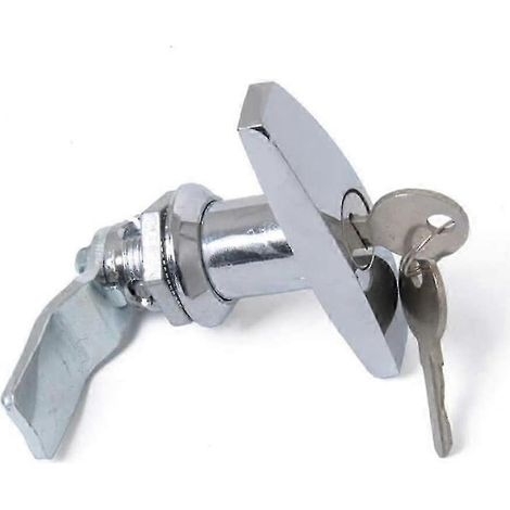 Serrure à poignée en T avec clé, verrou de porte de remorque en alliage d'aluminium, verrou de boîte à outils, universel résistant à la rouille (1/4)