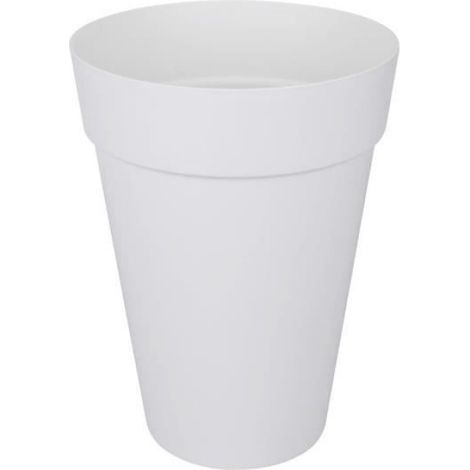 Pot De Fleurs - Rond - 34 cm Diamètre - 45,6 cm Hauteur - 23 L - Blanc - Intérieur Extérieur (1/3)