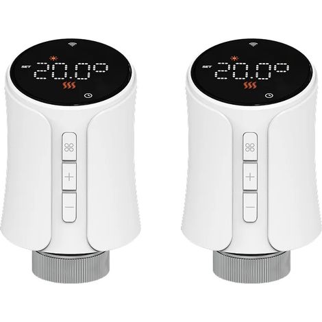 Actuador de termostato inteligente, control por aplicación, compatible con asistentes de voz, Zigbee - 2 unidades (1/2)