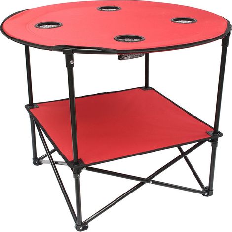 Table camping pliante en tissu -  - Rouge