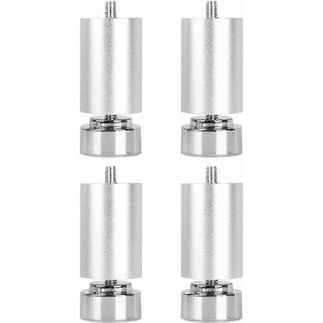 Pieds métalliques réglables à filetage M10, compatibles avec les canapés, les lits, les tables et les armoires pieds de meubles de support robustes (paquet de 4, argent, 18 cm). (1/5)