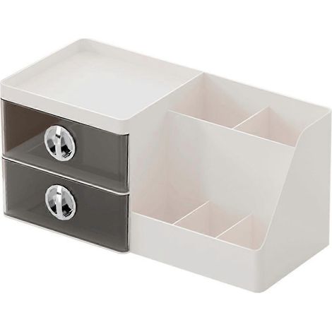 Organisateur de maquillage avec tiroirs transparents, organisateurs de soins de la peau en plastique pour coiffeuse, grande capacité (1/4)