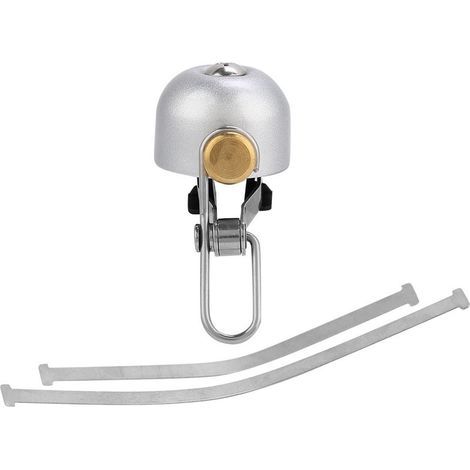 Cloche de vélo 4 couleurs robuste, sonnette guidon cyclisme sonore puissante, accessoire vélo argenté (1/5)