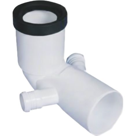 Curva prolungata wc 90° Ø110/50/50 in polipropilene bianco per sistema di scarico bamplast pp-tech bampi bsbpr0590