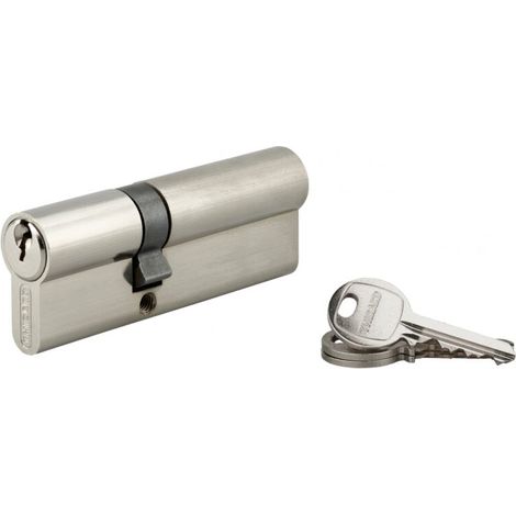 Cylindre de serrure double entrée SA 35x55mm – Panneton anti-arrachement – Mécanisme 5 goupilles – 3 clés en acier nickelé (1/4)