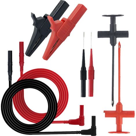 Kit puntali multimetro 8 cavi multimetro con clip a coccodrillo, sonde e ganci di prova, spina a banana per pinza multimetro
