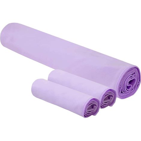 Set de serviettes de sport 3 pcs Violet Polyester et Polyamide