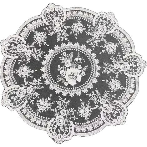 Tovaglia, ricamo raffinato, design ecologico, bianca, 60 cm (1/2)