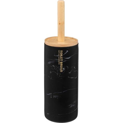 Five Simply Smart - Brosse WC Effet marbre Plastique Noir 10,5 x 38 cm (1/5)
