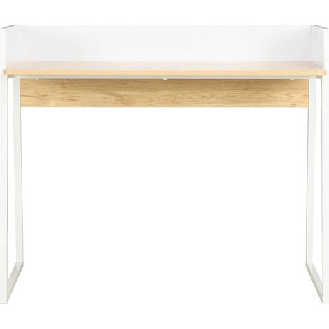 Scrivania Tavolo da ufficio Bianca e Rovere 90x60x88 cm (1/5)