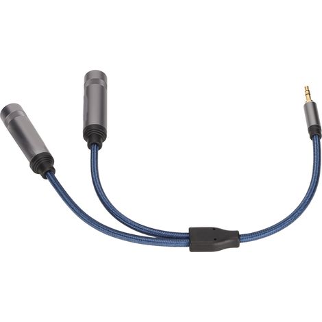 Stereo-Y-Splitterkabel (3,5 mm auf 2 x 6,35 mm, TRS-Stecker auf TS-Buchse) für PC, 0,3 m / 1 Fuß (1/5)