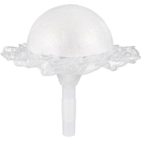 Support pour bouquet de mariée en mousse et dentelle avec poignée, accessoire de mariage-23X23X22CM-White (1/2)