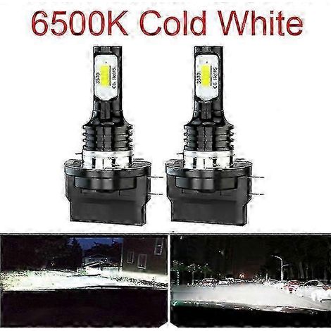 Convient pour 2 ampoules LED H15 H11B H8B sans erreur, puce CSP-3570, phares, 80 W, 20 000 lm, feux de jour, kit d'éclairage automobile 6 500 K blanc, jaune, bleu (1/5)