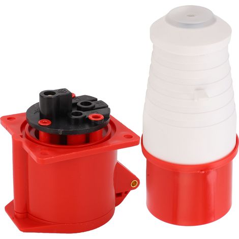 Prise industrielle triphasée 3P+E 32 A, étanche à l'eau et à la poussière, 380-415 V CA (1/5)