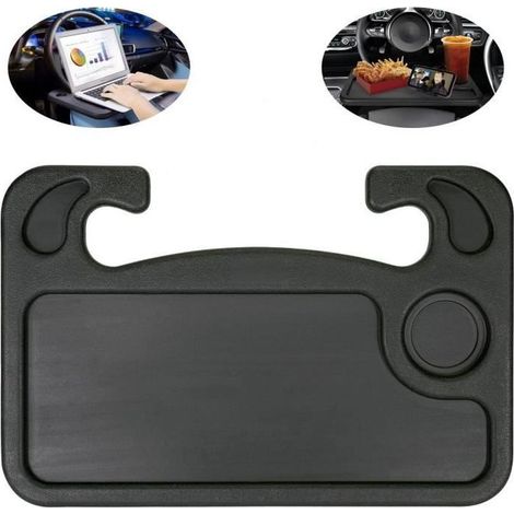 1 plateau fixable au volant, support téléphone portable et tablette, plateau repas voiture, pour conducteurs et passagers (1/4)