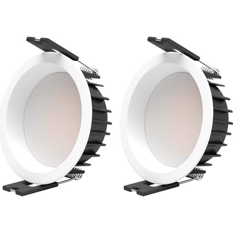 2pcs 7W LED Recessed Spotlight 3000K LED Recessed Spotlight CRI 90+ Flicker-Free Indoor LED Ceiling Spotlight, 100° Beam Angle, Ø85mm Recessed Hole, Ceiling Lighting, Ceiling Light [Energy Class G] (1/5)
