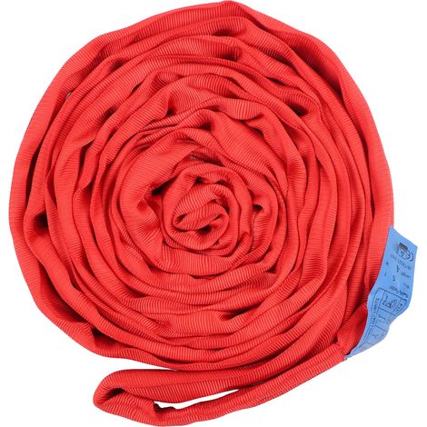 5-Tonnen-Flachhebegurt mit Doppelösenschnalle, Polyester, für Krane, 4 Meter, rot (1/5)