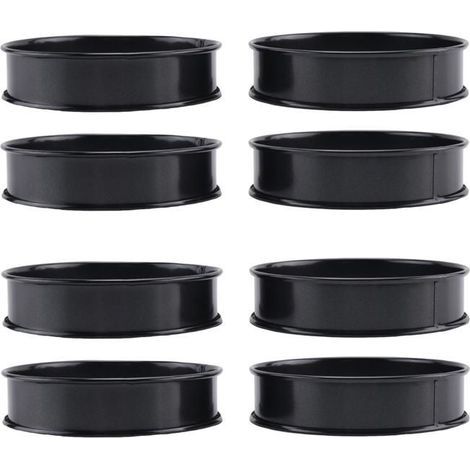 8er-Pack antihaftbeschichtete 10,2 cm English-Muffin-Ringe – Doppelt gerollte Tarteringe aus Edelstahl zum Backen (1/4)
