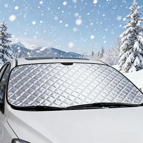 Couverture De Pare-Brise Avant De Voiture, Pare-Brise Avant, Couverture De Neige pour Voiture, Protection Complète Contre La Neige d'hiver, Anti-congélation et Protection Solaire