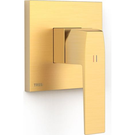 TRES 20227810OM RAPID-BOX Pieza Vista para Caja Empotrada de 1 Vía Color Oro Mate 24K - ref: 20227810OM
