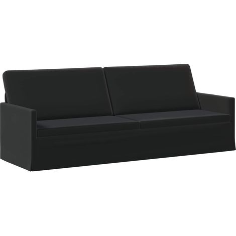 Divano a 3 posti Nero 220 x 81 x 82 cm Velluto (V) vidaXL (1/5)
