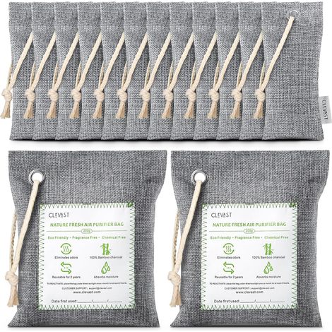 Lot de purifiants d'air en charbon de bambou 50g12+200g2,purificateur activé pour placard, chaussure, grande pièce, assainisseur d'air de voiture (1/5)
