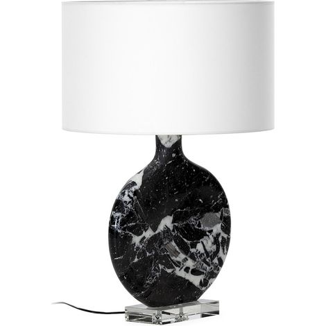 Lampe de table en marbre noir chic - Noir et nickel (1/5)