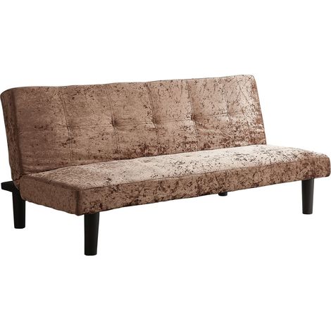 Crushed Velvet Sofa Bed in Gold