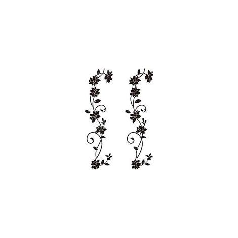 Lot de 2 Stickers Muraux Vigne Noire en PVC 105x30cm Décoration Adhésive pour Chambre Salon Bureau Restaurant Boutique Design Floral Élégant (1/4)