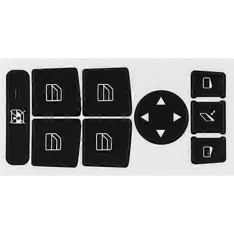 pièce d'autocollants de réparation pour bouton de commande de lève-vitre de voiture Mercedes-Benz 2007-2014 - Kit de réparation pour bouton abîmé (1/5)