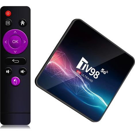 TV98 Android 12.1 TV-Box, 2 GB RAM, 16 GB ROM, H313-Chipsatz, Smart-TV, integriertes 2,4-G/5-G-WLAN, Bluetooth, unterstützt 4K 3D UHD H.265 (1/5)