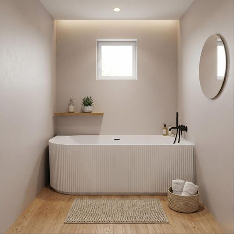 STRIA Badewanne 150cm Vorwand Rechts - Rillen-Optik Acryl Lucite®
