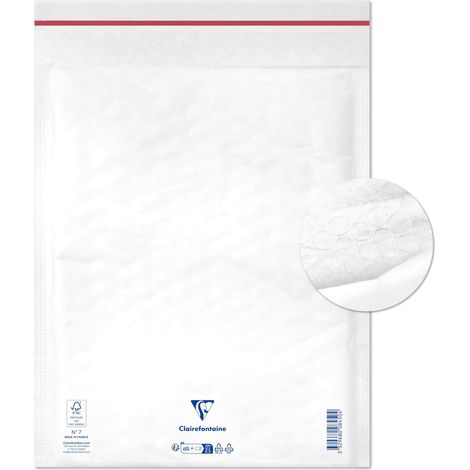Clairefontaine 7350C - Confezione da 10 buste Bianche imbottite di Pluriball 240x330 mm - 90g/m²