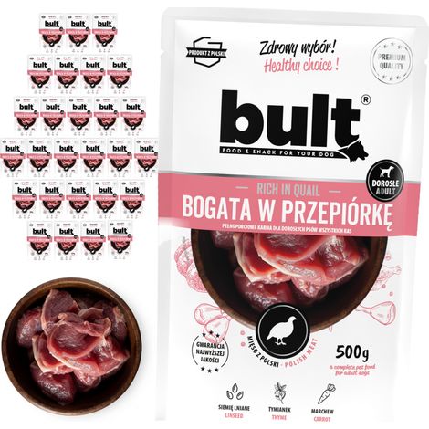 Cibo umido per cani BULT, confezione da 30 bustine da 500 g, confezione completa. (1/2)