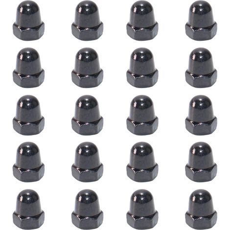 20 écrous à dôme en acier inoxydable m6 écrous à tête ronde noirs pour boulons (1/5)