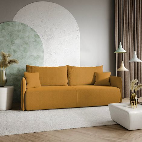 Divano letto a 3 posti con contenitore Claudio Giallo Senape (1/5)