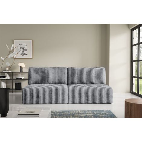 Sofa 3-Sitzer mit Schlaffunktion NATALIA XS in Stoff Tilia Grau