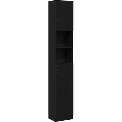 Maison Exclusive - Badschrank Schwarz Eichen-Optik 32x25,5x190 cm