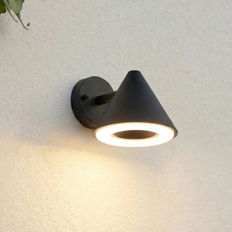 [NEUWERTIG] B-Ware Lindby Außenwandleuchte Soran LED Gartenlampe Wandleuchte schwarz IP44 12cm (1/2)