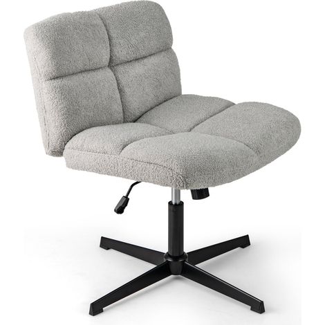 Silla de oficina sin brazos con altura ajustable, gris