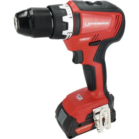 Trapano avvitatore a batteria Rothenberger RO DD55, 1x 2,0 Ah e caricatore, AMPShare