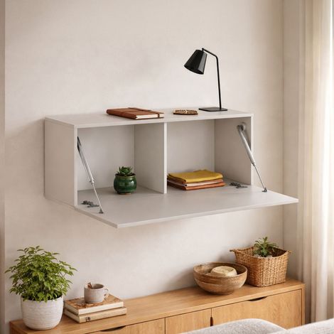 Mueble Colgante Pimonte, Modulable, un Estante, Una Puerta, 100x40h cm Beige (1/5)