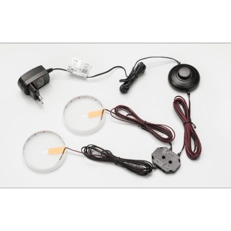 Kit Led Bianco in Pvc per 2 piedini con interruttore diametro 50 mm