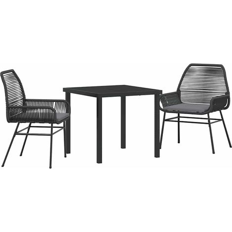 Maison Exclusive - Ensemble de salle à manger pour jardin 3 pcs Noir polyrotin (1/5)