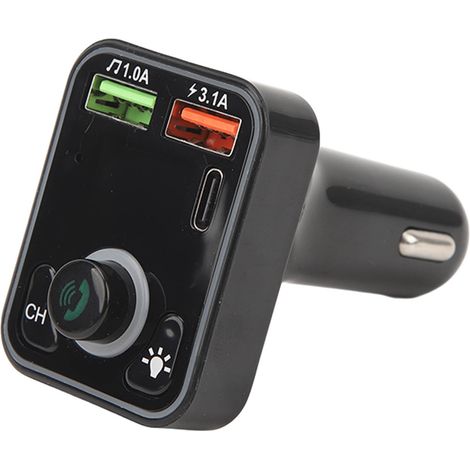 Chargeur rapide voiture lecteur Bluetooth MP3 avec lumière colorée, mains libres, qualité sonore sans perte (1/5)