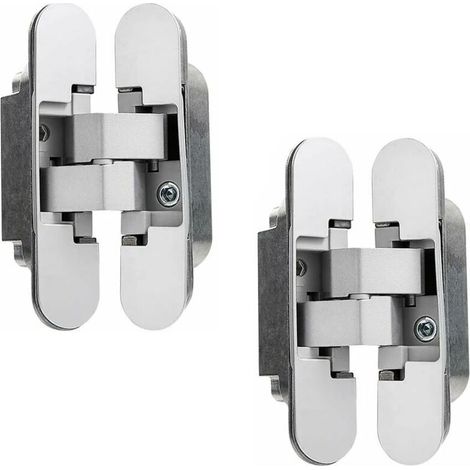 Bisagra invisible para puertas pesadas - Paquete de 2 (Carga 40 kg, Apertura 180º)