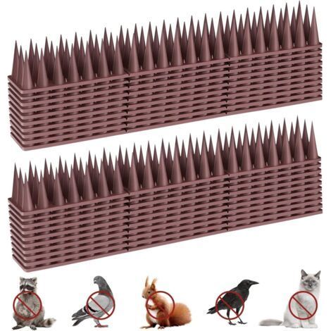 Anti-pigeon spike 5.7 m, anti-pigeon spike for balcony, anti-pigeon spike, anti-pigeons, crows, cats, sparrows, etc. (20 pieces) Brown (1/5)
