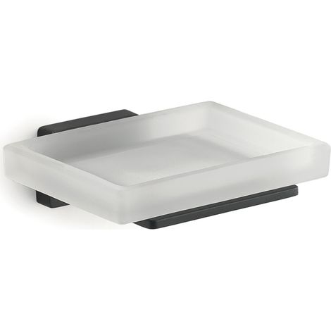 Portasapone da muro in acciaio inox e Cromall 4411 Gedy serie ATENA Nero Opaco