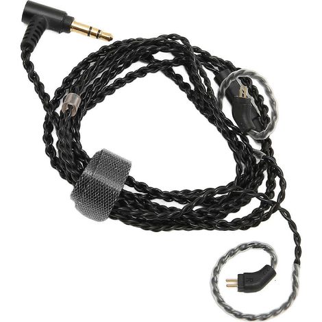 Austauschbares 3,5-mm-2-Pin-0,78-mm-Audiokabel für Kopfhörer, ohne Mikrofon, hochleistungsfähiges geflochtenes Kabel, vergoldeter Klinkenstecker, EMV-kompatibel, Standardlänge, langlebiges Audiozubehö (1/5)